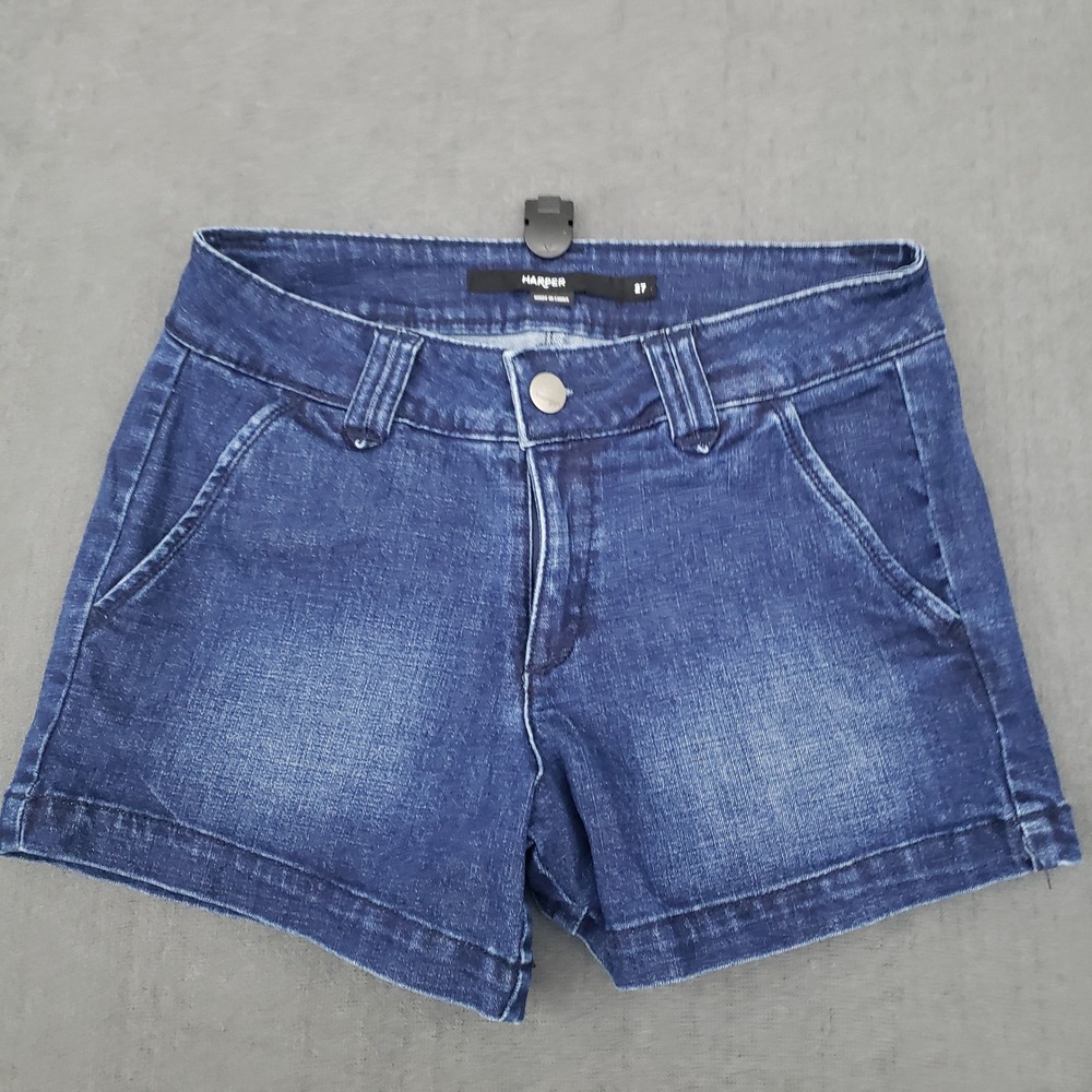 Harper Denim Shorts Womens 27 Blue Dark Wash Stretch